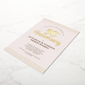 Invitation En Aluminium Moderne rose saumon pour 50 ans de mariage (Rotation)