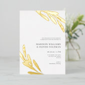 Invitation En Aluminium Moderne Russe Branche d'Olivier Mariage RÉEL (Debout devant)