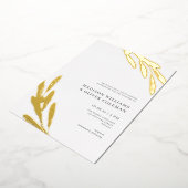 Invitation En Aluminium Moderne Russe Branche d'Olivier Mariage RÉEL (Rotation)