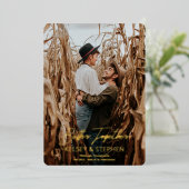 Invitation En Aluminium Moderne Rustique Ensemble Photo Engagement (Debout devant)