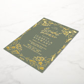 Invitation En Aluminium Moderne Sage Green Chic Boho Fête des mariées Flor (Rotation)