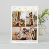 Invitation En Aluminium Moderne script chic simple 6 photos fiançailles (Debout devant)