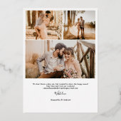 Invitation En Aluminium Moderne script chic simple 6 photos fiançailles (Verso)