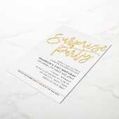 Invitation En Aluminium MODERNE SCRIPT surprise fête d'anniversaire noir o (Rotation)