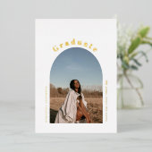 Invitation En Aluminium Moderne Simple Arc Photo Diplômé Real Foil (Debout devant)