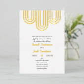 Invitation En Aluminium Moderne simple blanc et Mariage d'or (Debout devant)