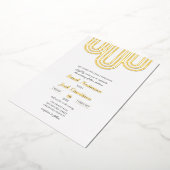 Invitation En Aluminium Moderne simple blanc et Mariage d'or (Rotation)