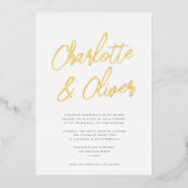 Invitation En Aluminium Moderne Simple Calligraphie Script Mariage REAL (Recto)
