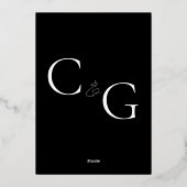 Invitation En Aluminium Moderne Simple Grand Mariage Monogramme (Verso)