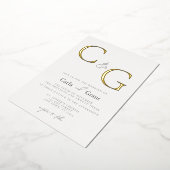 Invitation En Aluminium Moderne Simple Grand Mariage Monogramme (Rotation)
