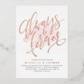 Invitation En Aluminium Moderne Simple Rose Or Toujours Et Script Pour Tou (Recto)