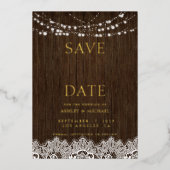 Invitation En Aluminium Moderne Simple Rustic Twinkle Mariage Économisez T (Recto)