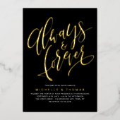 Invitation En Aluminium Moderne Simple Toujours Et Toujours Mariage Script (Recto)