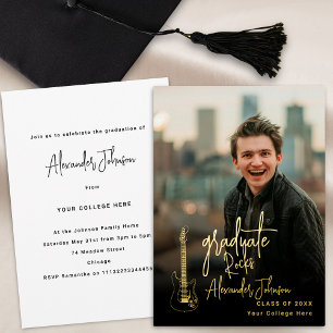 Invitation En Aluminium Moderne tendance Vertical Photo Graduation Party G
