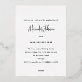 Invitation En Aluminium Moderne tendance Vertical Photo Graduation Party G (Verso)