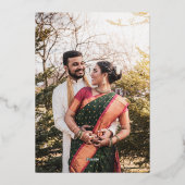 Invitation En Aluminium Moderne traditionnel or Mehndi Mariage indien Real (Verso)