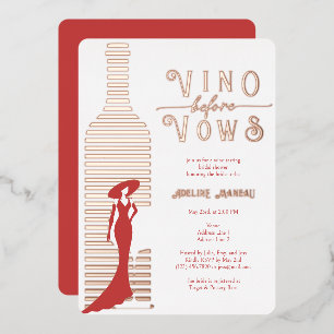 Invitation En Aluminium Moderne Vino avant Vœux Fête de Mariage Vin Rose
