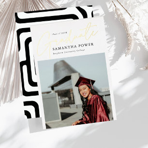 Invitation En Aluminium Modernisation Script Graduate 2 Photos Graduation