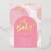 Invitation En Aluminium Mon bébé Baby shower Pois (Recto)