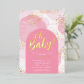 Invitation En Aluminium Mon bébé Baby shower Pois (Debout devant)