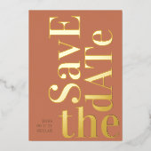 Invitation En Aluminium Monogram Dusty Orange Terracotta Enregistrer La Da (Recto)