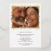 Invitation En Aluminium Monogram Gold Wreath 50e anniversaire Mariage (Verso)
