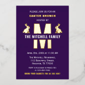 Invitation En Aluminium Monogramme amusant Nom de famille Joyeux lapin de  (Recto)