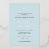 Invitation En Aluminium Monogramme bleu Poudre classique Mariage élégant (Recto)