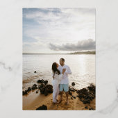 Invitation En Aluminium Monogramme bleu Poudre classique Mariage élégant (Verso)