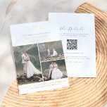 Invitation En Aluminium Monogramme brillant QR Code 3 Photo Collage Mariag<br><div class="desc">Ajoutez un peu de brillance à vos invitations de mariage avec de l'or véritable, de l'argent ou de l'or rose ! Ce style métallique classique et intemporel ajoutera un autre niveau à vos invitations. Monogram Initials QR Code 3 Photo Collage d'invitations de mariage, un design élégant et simple. Ce design...</div>