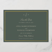 Invitation En Aluminium Monogramme classique classique - Mariage Enregistr (Recto)