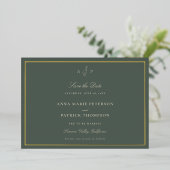 Invitation En Aluminium Monogramme classique classique - Mariage Enregistr (Debout devant)