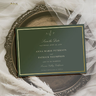 Invitation En Aluminium Monogramme classique classique - Mariage Enregistr