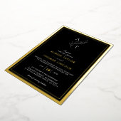Invitation En Aluminium Monogramme classique Mariage Gold Frame Real (Rotation)