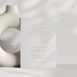Invitation En Aluminium Monogramme classique minimaliste Mariage Or blanc<br><div class="desc">Monogramme classique minimaliste Faire-part de mariage à huile blanche et or</div>