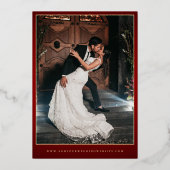 Invitation En Aluminium Monogramme Crimson Red Gold Mariage surdimensionné (Verso)