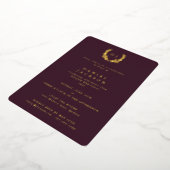 Invitation En Aluminium Monogramme de Bourgogne + Laurel Wreath Graduation (Rotation)