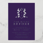 Invitation En Aluminium Monogramme de couronne argent violet mariage nuit (Recto)