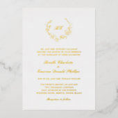 Invitation En Aluminium Monogramme de couronne Élégant mariage (Recto)