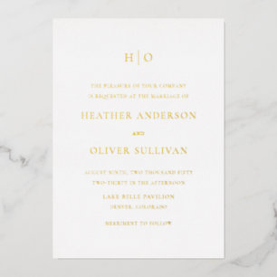 Invitation En Aluminium Monogramme de typographie simple Mariage minimalis