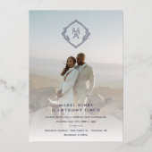 Invitation En Aluminium Monogramme diamant et Mariage photo (Recto)