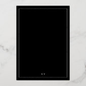 Invitation En Aluminium Monogramme élégant encadré Mariage noir Tuxedo (Verso)