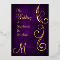 Monogramme et spirale sur l'huile d'or Mariage vio