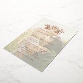 Invitation En Aluminium Monogramme Feuilles Photo transparente Mariage élé (Rotation)