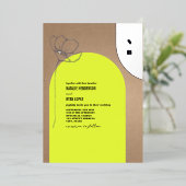 Invitation En Aluminium Monogramme floral Arch Neon (Debout devant)