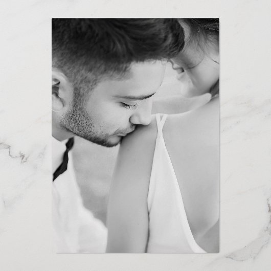 Invitation En Aluminium Monogramme Formel Élégant Réception de Mariage (Verso)