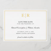 Invitation En Aluminium Monogramme Formel Mariage Élégant Enregistrer La D (Recto)