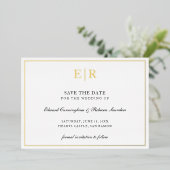 Invitation En Aluminium Monogramme Formel Mariage Élégant Enregistrer La D (Debout devant)