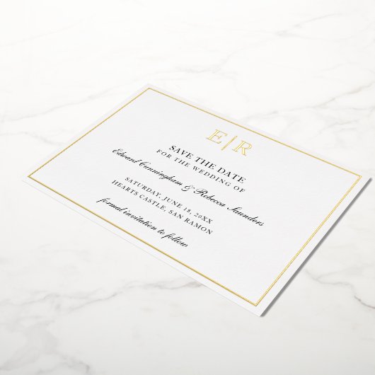 Invitation En Aluminium Monogramme Formel Mariage Élégant Enregistrer La D (Rotation)