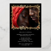 Invitation En Aluminium Monogramme Gold Botanical 40e anniversaire Mariage (Verso)